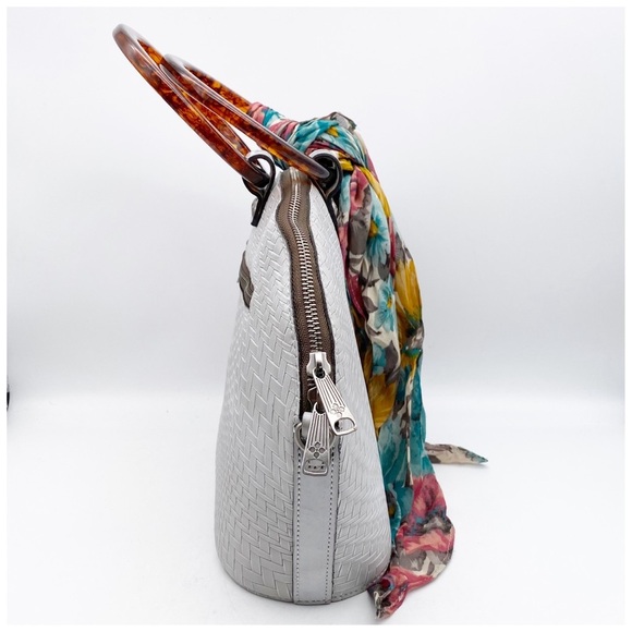 NWT Patricia Nash Meldola Dome Satchel in Light Grey - Picture 5 of 12
